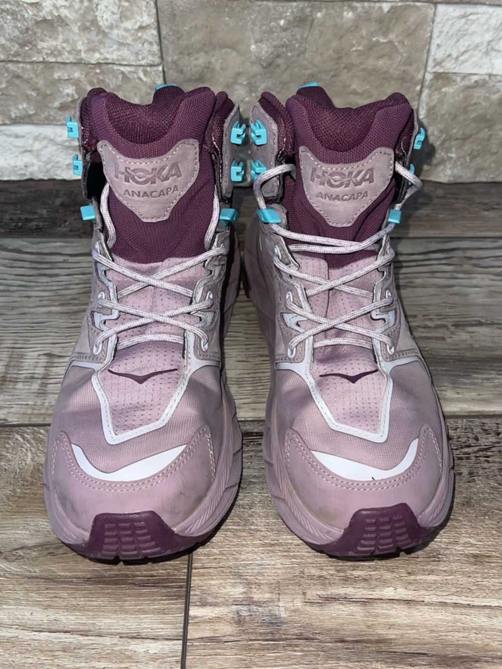 Hoka One One Anacapa Mid GTX Women's Size 6.5 B Trail Hiking Boots Dusty rose